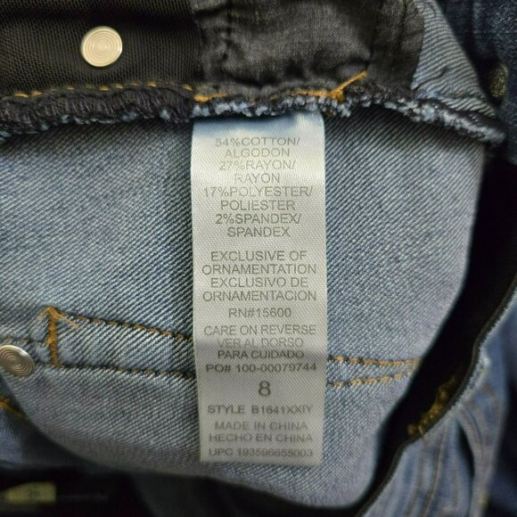 Democracy "Ab" Technology Women 8 Mid-Rise Slim Fit Blue Denim Skinny Jeans - Picture 7 of 12